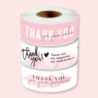 120 Pcs/Roll Pink 2.5x7.5cm Thank You For Your Order Stickers For Small Business Package Gift Decor Sealing Labels Stationery Sticker
