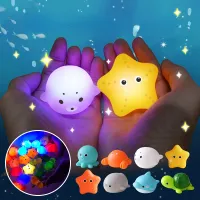 Glowable Animal Washing Water Set Floating Water Light Net Fishing Fish Playing Water Toys Children S Baby Bath Toys Floating