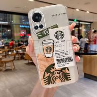 เคสโทรศัพท์มือถือสำหรับ OPPO Reno10 Pro Reno 10 Reno10 Pro + 5G แฟชั่นลาย Coffee Star Bucks เคสซิลิโคนใสนิ่มเคสโทรศัพท์ OPPO Reno10 Pro 5G