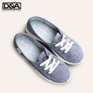 Giày slip on nữ D&A EP L1916 đế cao màu ghi