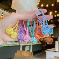 【CW】 2PCS New Sequin Color Headwear Kids Elastic Hair Bands Children Tie Ropes Accessories Baby Headdress