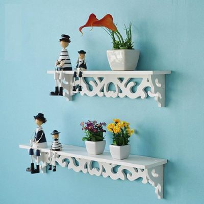 【CC】 S/M Size Hanging Carved Wall Shelf Rack Fashion Display Storage Ornament Holder Decoration