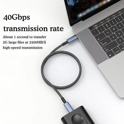 จอแสดงผล LED USB4USB3.2 40Gbps สายเคเบิลข้อมูลความเร็วสูง PD 240W Fast Charge USB Type C Data Digital Cable สำหรับ P S7Z7