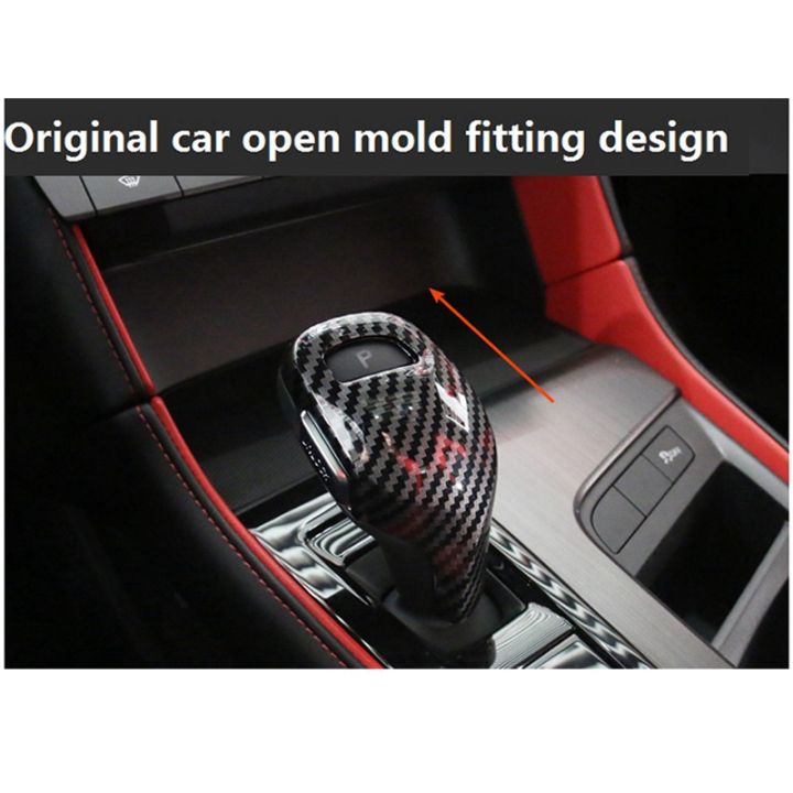 carbon-fiber-car-central-control-gear-shift-head-knob-decorative-cover-trim-sticker-accessories-for-mg-6-mg6-2020-2021