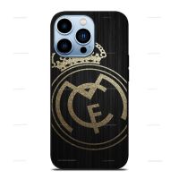 Gold Real Madrid Logo Phone Cases For iPhone 13 Pro Max Xsmax 8 11 11Pro Xr Xs 8Plus 12Pro 12 X 11Promax Samsung S21 S21 Ultra Note20 S20 S10 Note8 Note9 Note10 Huawei Mate40 P40