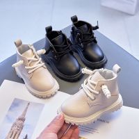 Girls Boots Baby Kids Martin Boots Boys Flat Casual Shoes Autumn Winter Leather Children Ankle Boots Fashion Toddler