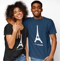 Parody I Love London T Shirt Men Eiffel Tower Funny Design Fashion Tshirt Homme Cotton Soft Hipster Top Tee Shirt Camiseta