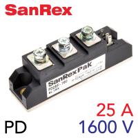 SanRex ไทริสเตอร์ โมดูล Thyristor/SCR Power Module 25A 1600V (PD25F160)