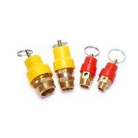 LJLJ-Safety Valve Spring Type Vent Exhaust Valves Thread Connector Pressure Tube Air Compressor Red/yellow Hat Brass Pneumatic Parts