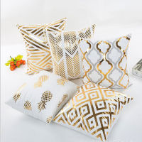 Geometric Super Soft Short Plush Gilded Pillowcases 45*45cm Home Decoration Sofa Livingroom Pillow Cushion Cover Kussensloop