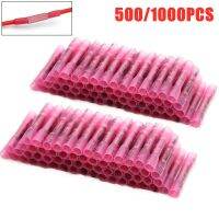 ♚✿ 500/1000PCS Red Heat Shrink Crimp Terminals Waterproof Fully Insulated Seal Butt Electrical Wire Connectors 22-16 AWG Kit