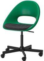 ELDBERGET/MALSKÄR Swivel chair+pad, green black/dark grey (เอลด์เบเรียต/มัลแควร์ , เขียว ดำ/เทาเข้ม)