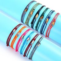 2023 Trendy Layered Wax Rope Thread Bracelet Men Women Lobster Wrap Surfer String Bracelet For Men Jewelry Pulseras Hombre Charms and Charm Bracelet