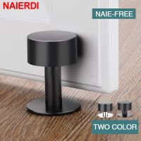 【DT】hot！ NAIERDI Rubber Door Stop Non Punch Holder Stopper Floor Wall Mounted Nail-free Doorstop Hardware