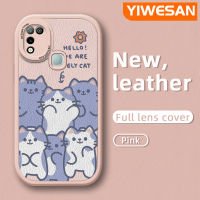 YIWESAN เคสสำหรับ Infinix ขายดี10 Play เคส X688C ลายการ์ตูนน่ารักแมวดีไซน์ใหม่เคสใส่โทรศัพท์หนังซิลิโคนนิ่มเคสมือถือกันกระแทกป้องกันการตกพร้อมเคสป้องกันกล้องเลนส์คลุมทั้งหมด