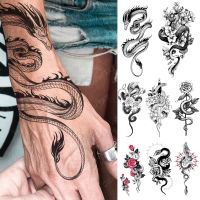 hot【DT】 Temporary Sticker Snake Totem Flash Tatto Tiger Flowers Arm Fake Tatoo Men