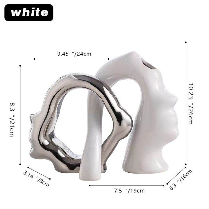 แจกันภาพเหมือนสไตล์นอร์ดิกที่ทันสมัยแจกันเซรามิก-heteromorphic-แจกันภาพแอบสแตรคแจกันเซรามิกตกแต่งบ้านสำนักงานกระถางดอกไม้-heyuan-ในอนาคต