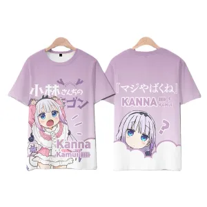 T-shirt Miss Kobayashi's Dragon Maid Anime Room, maid, purple