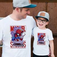 Clothes Cartoon Spiderman Pattern Tshirt Dad And Son Tshirt Bodysuit