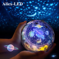 Starry Sky Night Light Sun System Projector Decoration Lamp LED Rotating Magic Lights for Children Baby New Year Christmas Gift