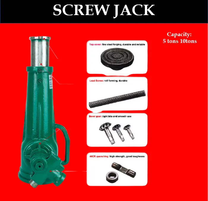 TOYU 5T 10T Screw Jack Car Lift Used Screw Bottle Jack Iron Cast Mechanical Lifting Spiral Screw