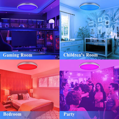 ร้อน30เซนติเมตร RGBCW LED ไฟเพดานรอบแผงควบคุมระยะไกล Dimmable ปิดภาคเรียนดาวน์ไลท์เปลี่ยนสีโคมไฟห้องครัวห้องนอน24วัตต์