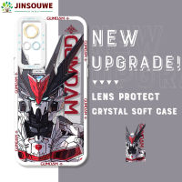 Jinsouwe เคสเคสสำหรับ Vivo Y51 2020 /Y51A 2021เคสโทรศัพท์การ์ตูนนักรบกลคริสตัลเคสด้านหลังยางนิ่ม