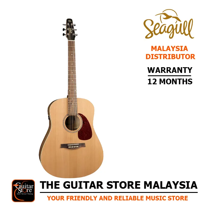 Seagull Guitars S6 Original QIT Solid Top Dreadnought Acoustic Guitar  Natural Satin With Godin EPM Quantum IT (Q1T) (Made In Canada) | Lazada
