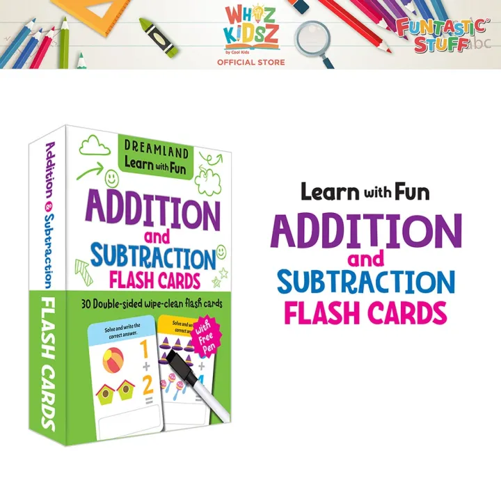 Whiz kidsz wipe clean add and subtract flash cards educational flash
