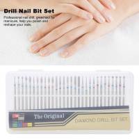 30 ชิ้น/เซ็ต Diamond เจาะ เล็บ Bit Cuticle Dead Skin Clean สำหรับไฟล์เล็บเครื่องมือแต่งเล็บ