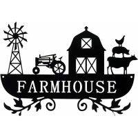 Metal Farmhouse Home Decor Wrought Iron Crafts Metal Ornaments Sign Pretty Artwork Wall Stickers Shape Decoration Rustic Farm Sign Windmill Barn Tractor Animal Decor Metal Wall Art