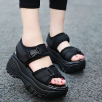 （A So Cute） ◄ Ulzzang รองเท้าแตะ Sepatu Wanita เปิดนิ้วเท้าแบบเกาหลีรองเท้าแตะลำลองกีฬาชายหาดย้อนยุควินเทจ