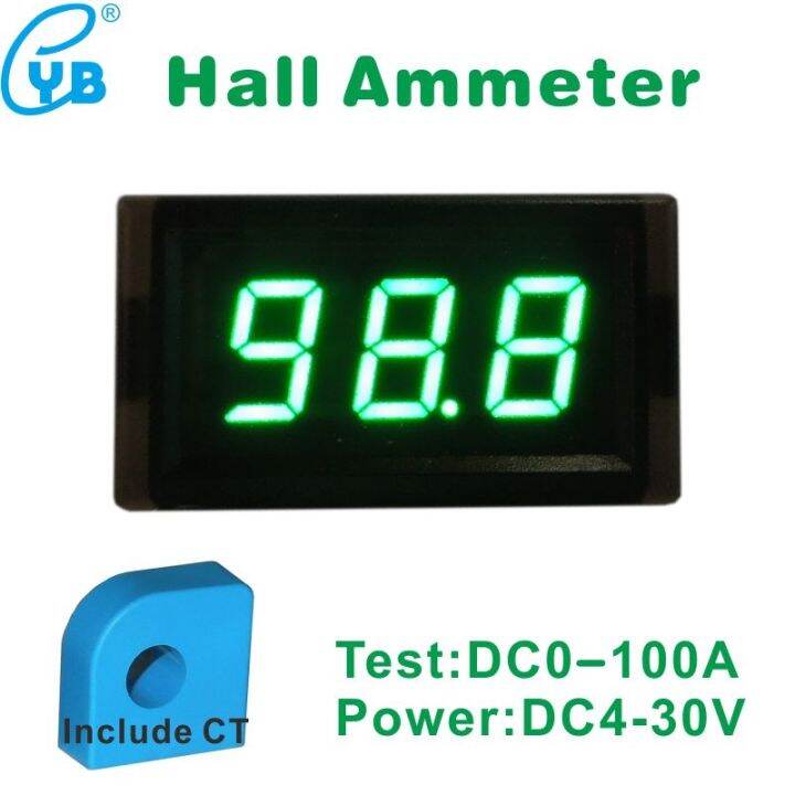 【CW】 LED Digital Ammeter DC 100A Amperemeter Current Meter with Hall