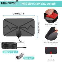 KEBETEME Antena Digital 4K Interior Indoor HD Box High Gain Signal Amplified Booster เครื่องรับสัญญาณดาวเทียม Miles Aerial