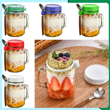 Sweejar Glass Jars with Bamboo Lids and Spoons, Overnight Oats