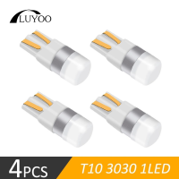 Luyoo ไฟโดมรถยนต์12ดวง3030 SMD T10 LED W5W,ไฟอ่านหนังสือโปรโมชั่นอัตโนมัติหลอดไฟประตูรถสีขาว6000K 4ชิ้น