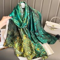 ❉ Silk Scarf For Women New Fashion Womens Korean Style Printed Scarf Shawl With Large Size Wrap Large Size Sun Protection Outdppr