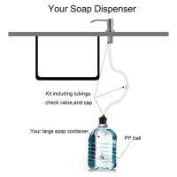 1Set Stainless Steel Liquid Soap Dispenser Built-in Lotion Pump Extension Tube for Home Bathroom Kitchen Sink Use Supplies