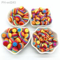 10/12/14/18/20mm Rainbow Acrylic Beads Round Loose Spacer Beads Bayberry Beads For Jewelry Making