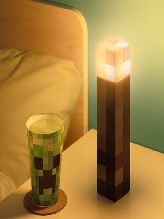 minecraft-ไฟฉาย-light-mc-pixel-เกม-minecraft-อุปกรณ์ต่อพ่วงแขวนผนังชาร์จไฟ-led-miners-lamp-เปลี่ยนสีขวด