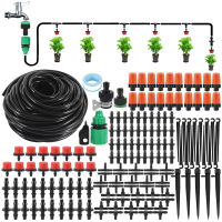 25M Automati Cmisting ระบบอุปกรณ์รดน้ำต้นไม้ในสวน Self หัวฉีดน้ำในสวนชุดหัวหยดขนาดเล็ก Mist สเปรย์ Cooling System,15หยดชลประทาน20 Sprinklers