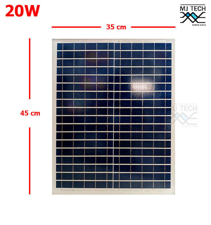 แผงโซล่าเซลล์-18v-20w-ชนิด-poly-ขนาด-20w-สินค้าส่งจากไทย