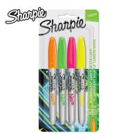 Sharpie ปากกาเคมี ปากกา Permanent ชาร์ปี้ Fine 1.0 mm สีนีออน (แพ็ค 4 สี)