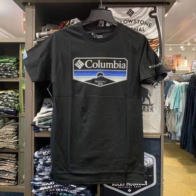 ใหม่ เสื้อยืดลําลอง ผ้าฝ้าย แขนสั้น คอกลม พิมพ์ลาย Columbia Columbia แฟชั่นฤดูร้อน สําหรับผู้ชาย