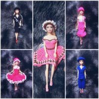 Barbie ตุ๊กตาสำหรับเด็กผู้หญิงเด็กน้อย S ตุ๊กตา Barbie ตุ๊กตา Barbie สำหรับเด็กผู้หญิงเด็กน้อยที่มีความยืดหยุ่นเดรสถักโครเชต์ตุ๊กตา Barbie