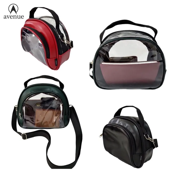 Avenue Transparent PVC Clear Sling Bag 338 Shoulder Bag Thick Plastic