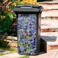 Free shipping DIY lavender Adhesive Removable Waterproof Sticker Decals Rubbish bin trash can Cover sticker 120liter 240liter