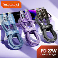 สายชาร์จเร็ว Toocki PD 27W สำหรับ Macbook Xiaomi Samsung Type-C USBC สายข้อมูลซิลิโคนดิจิตอล1M/2M