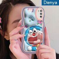 เคส Dienya สำหรับ Xiaomi M3 Poco เคส3D ลายการ์ตูนดอกไม้มีขอบเป็นคลื่นโดราเอมอนเคสมือถือกันกระแทกแบบใสนิ่มเคสโปร่งใสลายกล้องถ่ายรูปฝาครอบป้องกันซิลิกาเจล