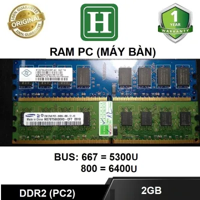 Ram PC DDR2 2Gb bus 800 bảo hành 12 tháng